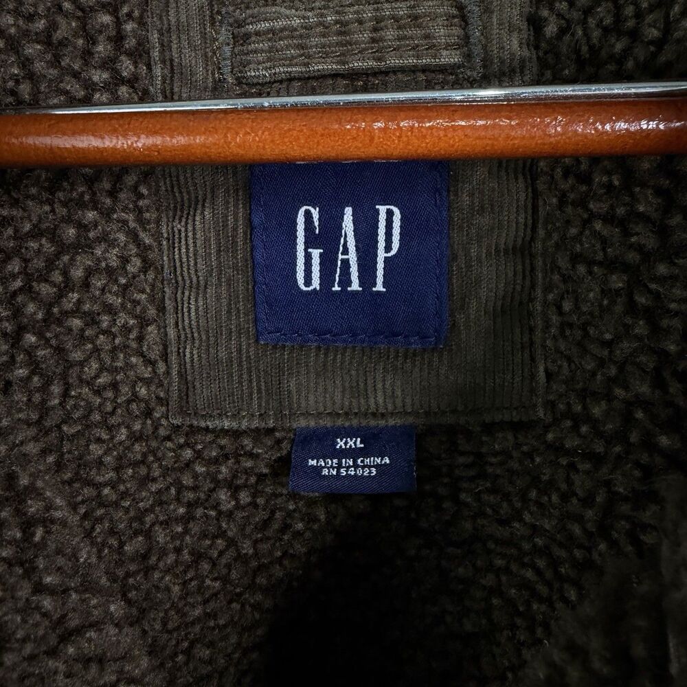 Vintage GAP Sherpa Lined Corduroy Trucker Jacket Brown Men’s XXL Y2K Retro 90s - Picture 8 of 8